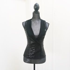 Snake Skin Embossed Double Breasted Vest